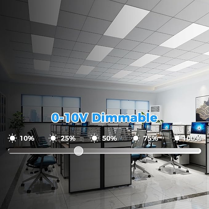 30PACK 2x4 LED Flat Panel Light, 7700 Lumens, 0-10V Dimmable, 30W/40W/50W/60W/70W Selectable, 3000K-6500K CCT Adjustable, 120-277V Recessed Drop Ceiling Light for Office, School, Commercial Use