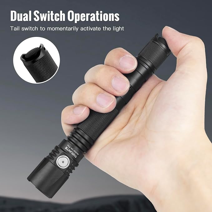 ThruNite Archer 2A Pro Flashlight, 1020 Lumens, 365M Long-Range Throw | USB-C Rechargeable, Dual Switch, Tactical EDC, IPX8 Waterproof, 1.5M Drop Resistant, Camping Hiking Flashlight, Cool White