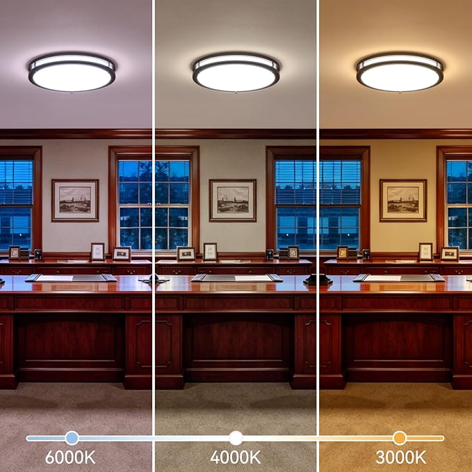 LED Ceiling Light with Remote 2 Pack 13 Inch Flush Mount Ceiling Light Fixture,24W 3000K-6000K Adjustable Color Temperature,Dimmable Lighting Fixtures for Kitchen Bedroom Hardwired Installation