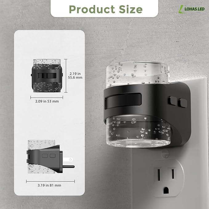 L LOHAS LED Motion Sensor Night Light,5CCT Night Lights Plug into Wall | 2 Pack Color Temperature Change Night-Light,Acrylic Bubble Dimmable Nightlight with Dusk to Dawn Sensor for Bathroom Hallway