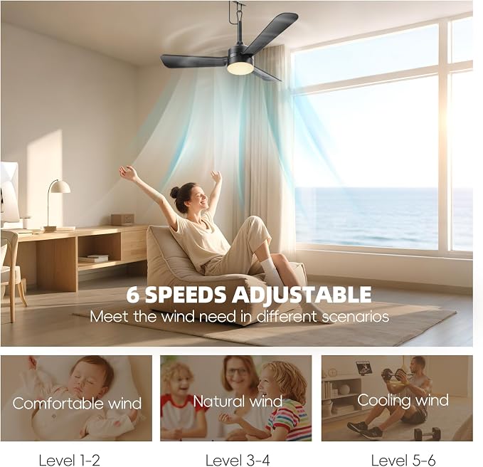 PBLALA Ceiling Fans with Lights,36.5" Plug in Ceiling Fan Light,Gazebo Fan Light,LED Fan Light Hanging with Hook,Hook Type Fan,45W,3000-6500k,Remote Control,Portable Fan for Patios,Pergola