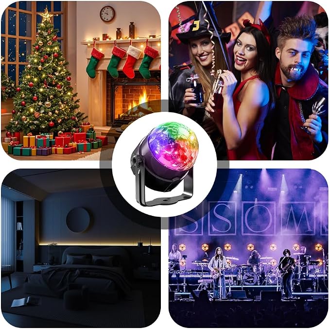 2-Piece Party Lights, Voice Controlled with Remote Control | Disco Ball Lights, DJ Strobe Lamp, Wedding Bars, KTV Karaoke/New Year's Eve Halloween Christmas Decorations. ﻿