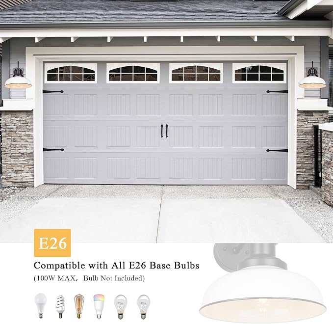 Outdoor Barn Lights, Rustic Outdoor Wall Sconces, Farmhouse Exterior Wall Mount Lights, Vintage Indoor Wall Lighting Fixtures, Industrial Lantern Lamps for Porch, Garage, Patio, Shed