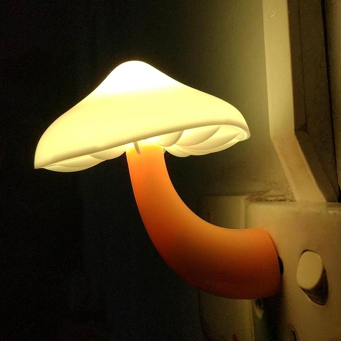 AUSAYE 4 Pack Plug in Night Light,Light Sensor Mushroom Night Light | LED Nightlights for Kids, Adults, Bedroom, Bathroom,Hallway, Stairs, Kitchen