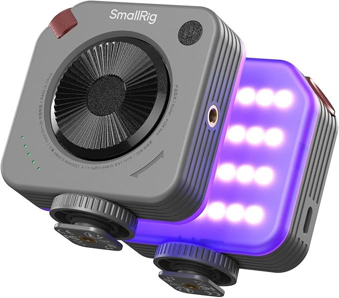 SMALLRIG P108 Neo Mini RGBWW Video Light, Portable Camera Light for Photography, Cold Shoe Light, CRI95+, 2500K-6500K, 1500mAh Battery, Fill Light Accessories for Content Creator, Nebula Gray - 5821