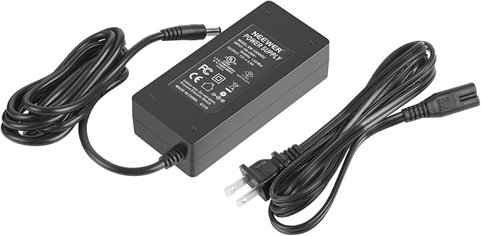 Neewer AC 100-240V to DC 12V 5A 60W Power Supply Adapter with 6.5 feet/2 Meters Power Cable Compatible with 660 960 LED Video Light and Max. 12V 5A 60W Ring Light (US Plug)