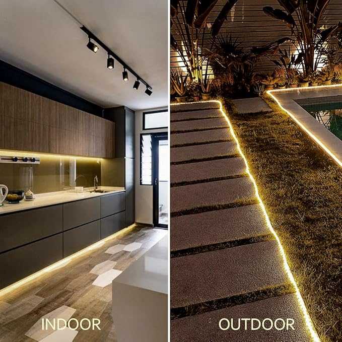 10FT Rope Lights Indoor,Connectable and Flexible LED Tube Lights,LED Rope Lights Outdoor for Garden,Patio,Porch,Backyard,Christmas Decoration(Warm White,2800K-3000K)