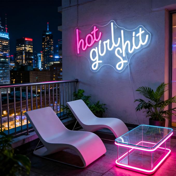 Pink Girl Neon Sign for Wall Decor Led Neon Signs Light Up Sign Room Decor Neon Lights Sign USB Powered