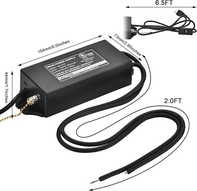 10KV 10000V Power Supply for Glass Neon Sign Electronic Neon Light Beer Signs Bar Lights Transformer 120V 50/60Hz(UL Approval)