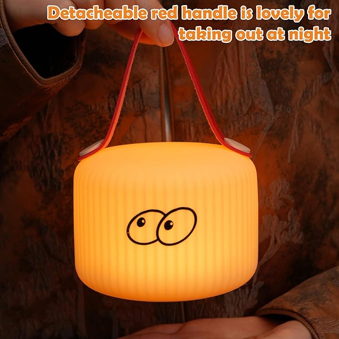 Lantern Night Light, Cute Lantern Night Lamp for Kids Bedroom USB Rechargeable Lamps 2 Brightness Levels, Nursery Bedside Delay-Off Nightlight for Boys Girls Birthday Thanksgiving Christmas
