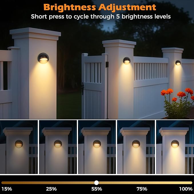 Low Voltage LED Deck Lights Kit with Transformer Timer and Photocell Sensor, IP67 Waterproof Low Voltage Landscape Lighting, Step Lights for Outdoor Walkway Stair Post Railing (8 Pack)