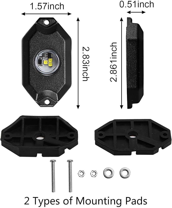 8 pc White Heavy Duty Rock Lights Undercarriage, Bed Light,Exterior Interior,Boat,RZR,pods