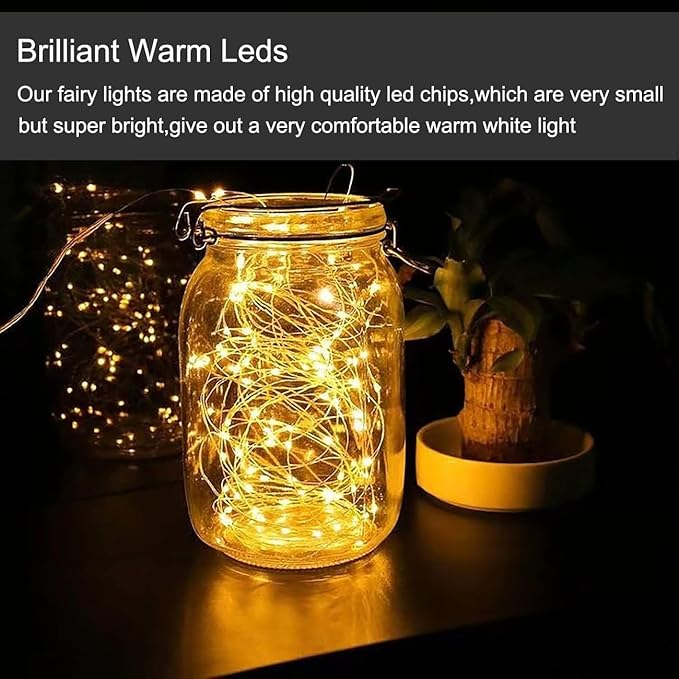 24 Pack Mini Fairy Lights Battery Operated - Long Lasting CR2032 Battery, 6.6ft 20 LED Warm White String Lights for Wedding Centerpieces, Crafts, Mason Jars Decor