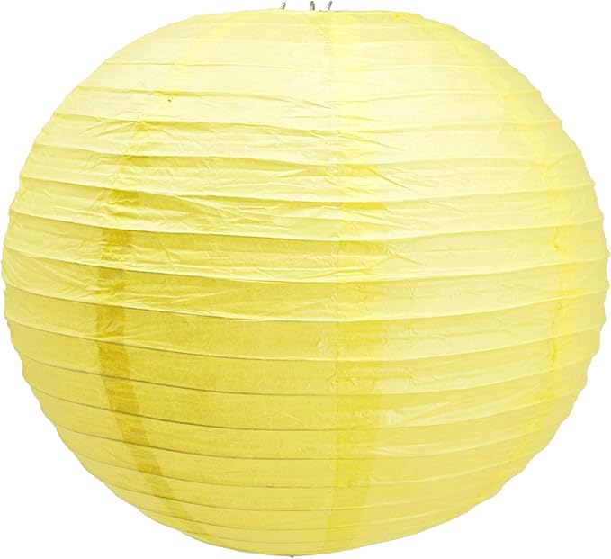 Mudra Crafts Yellow Paper Lanterns Wedding Party Decorations - 12 in 10 Round Hanging Ceiling Lanterns, 10 Pack, Decorative Lamp Shades