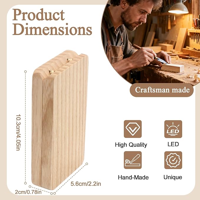 Wooden Engagement Ring Box For Proposal Jewelry Gift Box Wood Rotating Wedding Day Ring Box With Led Light Gift Packaging(Ash Wood)