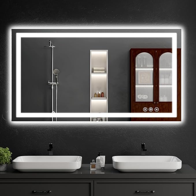 30"x48" LED Bathroom Mirror with Lights | Dimmable，Anti-Fog，Bathroom Vanity Mirror for Wall, Backlit + Front Lit, Memory Function, Shatter-Proof, Tempered Glass