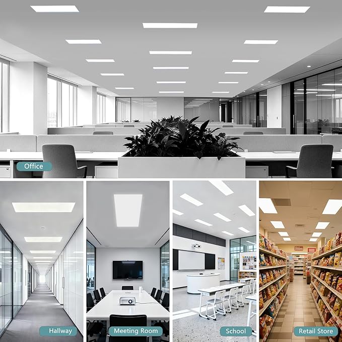 2x4 Backlit LED Panel Light,5 Wattage 25W/30W/35W/40W/50W-Up to 7500Lumens,4 CCT Tunable 3000K/3500K/4000K/5000K,ETL&DLC Certified for Office Commercial Drop Ceiling 4 Pack