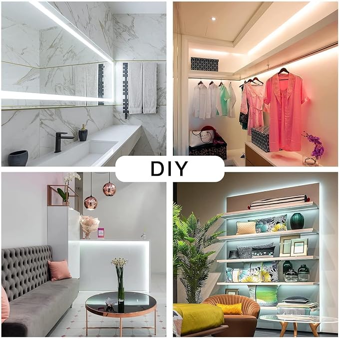 DAYBETTER Smart WiFi White LED Strip Light 50 ft, Dimmable Bright Rope Lighting Compatible with Alexa and Google Assistant, 6500K, 720 LEDs Tape Lights for Bedroom, Kitchen, Home Decoration(2 Rolls)