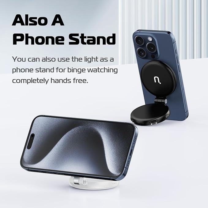 ULANZI Magnetic Selfie Light White, LED Fill Light Compatible with Magsafe, LED Selfie Ring Light Included Sticky Ring for Phones, for Selfies/Photography/TikTok/Zoom Calls/Video Recording