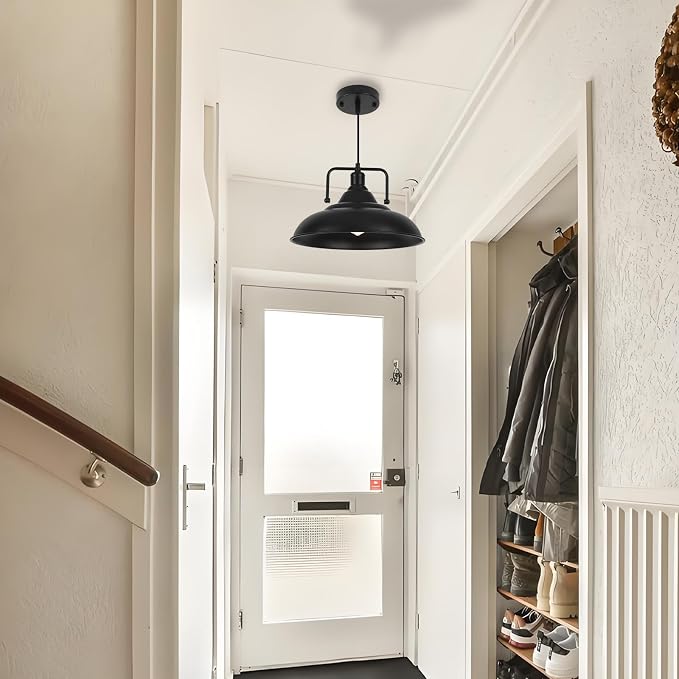 Black Pendant Light, Large Pendant Light 15.7" 3 Packs, Farmhouse Pendant Light, Modern Pendant Lights, Kitchen Pendant Lights, Pendant Lights Kitchen Island for Kitchen, Living Room, Bedroom