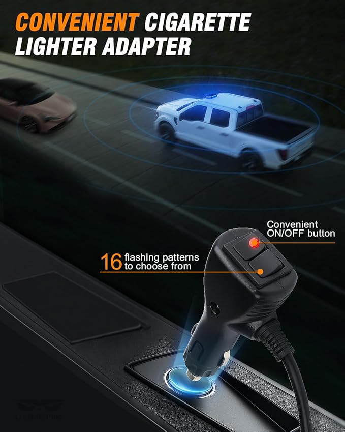 LUMENIX 56 LED Roof Top Strobe Beacon Lights Bar Rooftop Hazard Warning Emergency Safety Flashing Blue Light for Volunteer Firefighters Police Law Enforcement Vehicles Trucks Patrol Cars