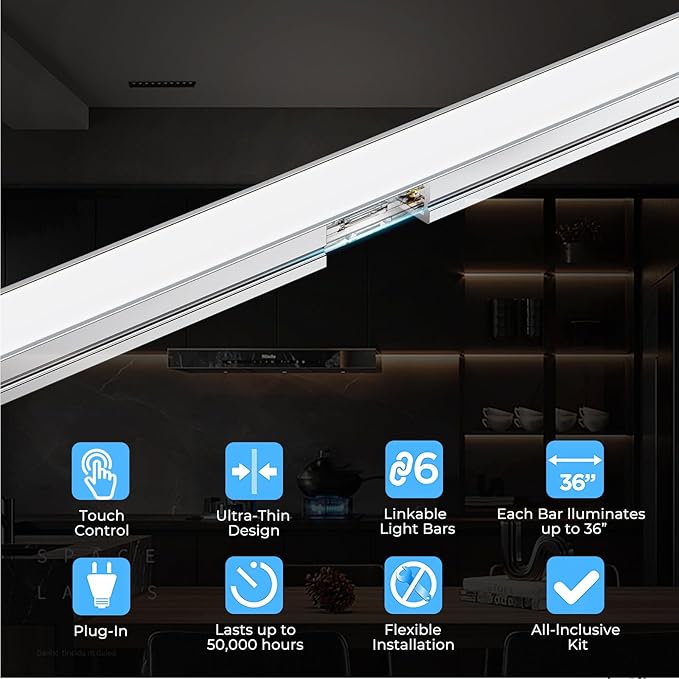 VST Smart Under Cabinet Lighting 6 Bars - UL Listed CRI 93+ Adjustable COB Strip Lights, Alexa & Google Home Compatible, App/Voice/Hand Wave Control for Kitchen Cabinets & Closets | UL Listed CRI 93+ Adjustable Strip Lights, Alexa & Google Home Compati...