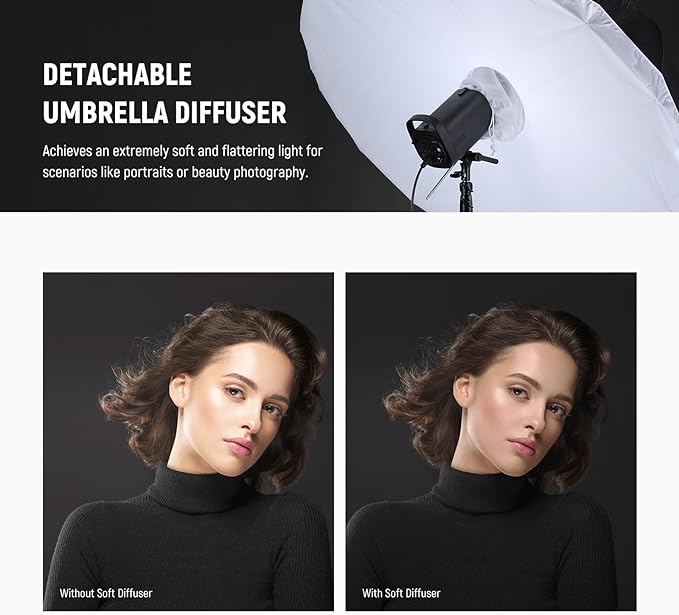 NEEWER 180cm Parabolic Reflective Umbrella Photography with Silver Interior, Soft Lighting with Diffuser Cover, Bag, Quick Folding for Studio Camera Shooting Monolight Flash,NS4U