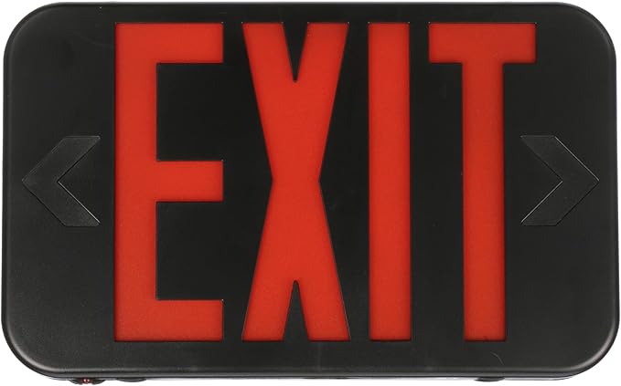 Lithonia Lighting EXRG B EL M6 LED Exit Sign with Switchable Red and Green Letters, California Certified, Nickel Metal Hydride Battery, Black