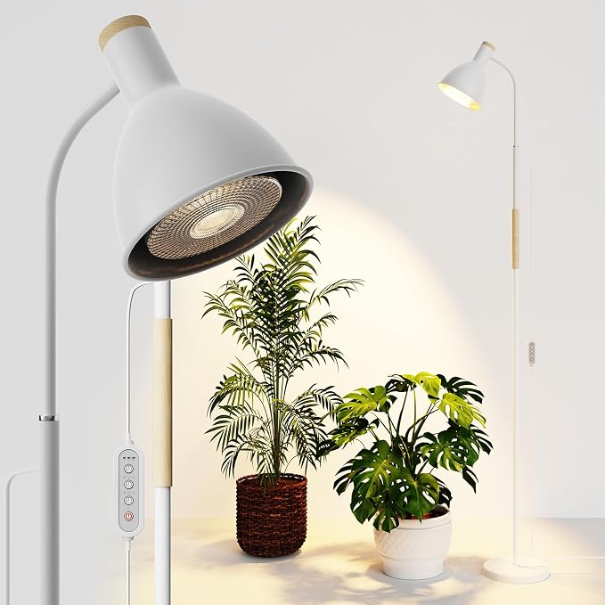 Plant Light for Indoor Plants, Full Spectrum 75" Standing Grow Light for Tall Indoor Trees, Grow Lamp for 20W 98 CRI LED Bulb, Auto 4/8/12H Timer & Flexible Gooseneck for Middle to Large Plants