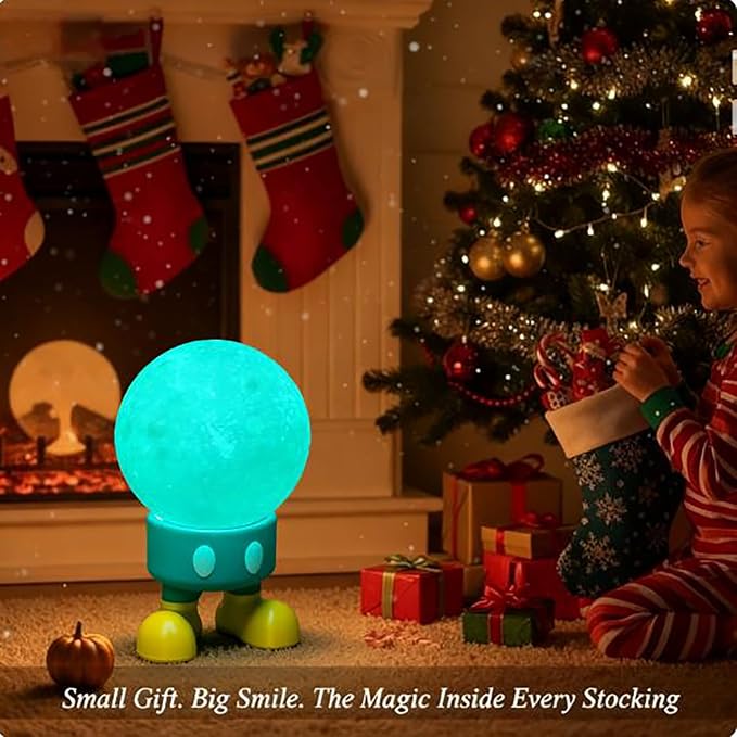 Magical Moon lamp - Enchanting Night Light for Kids & Soothing Moons Decor - Perfect Moon Light Gift with 3D Lunar Glow(Cartoon)