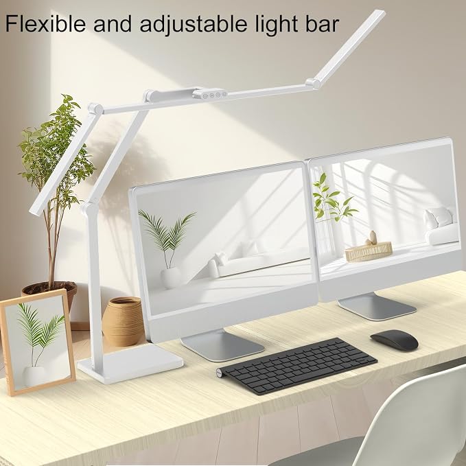 Omorepa 36 W 3000 LM Ultra Bright Architect Desk Lamp with Base, 47.4 Inch Wide Tall Overhead Desk Light for Home Office, Dimmable Table Light with Remote for Desktop Working,Drafting,Reading