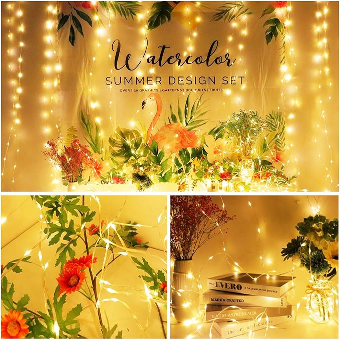 Ultra Long LED String Lights - 328ft 1000LEDs 8 Modes Dimmable Fairy Lights, Waterproof UL Listed Plug Copper Wire with Clear Casing and Remote Control for Room, Patio, Wedding, Party (Upgraded)