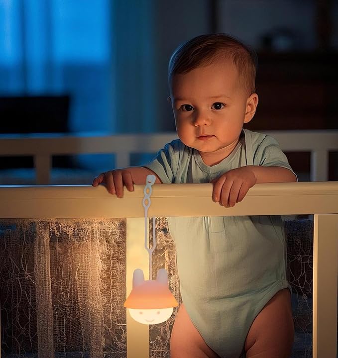 ShaArkMango Baby Travel Night Light, Rechargeable Portable Night Light for Car Seats, Cribs & Strollers, Soft Glow Eye-Caring Light for Infants & Toddlers