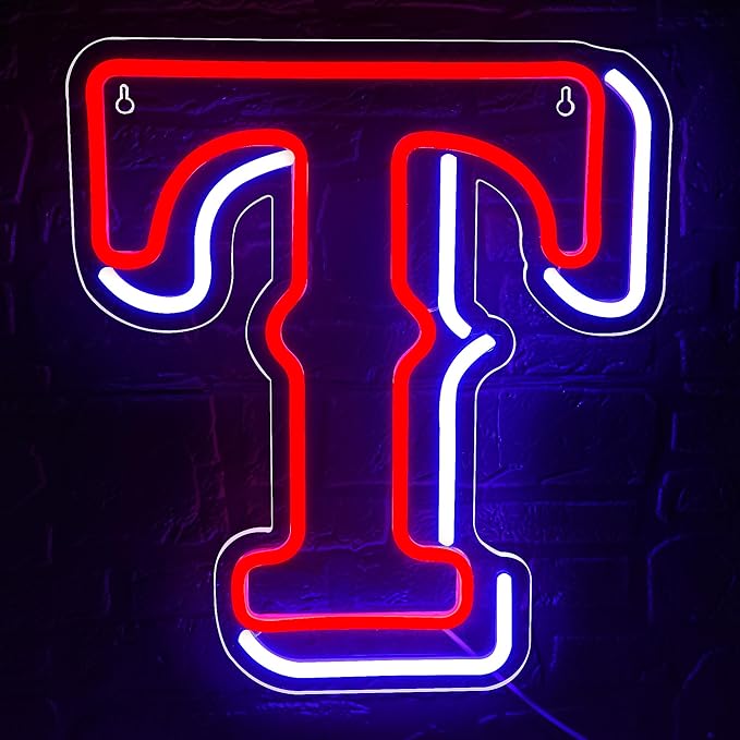 Baseball Neon Sign for Wall Decor Rangere Baseball LED Light Up Sign Baseball Wall Decor Sports Neon Lights for Club Bedroom Man Cave Bar Sports Gifts for Men Boys Fans,Size 14.6 * 12.8 in(FMXD148)