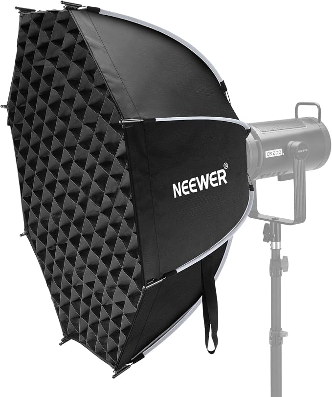 NEEWER 35.4'' Octagonal Softbox, Quick Release Parabolic Soft Box, NS92P | Bowens Mount, Diffusers, Grid, Bag Compatible with Aputure 120d Compatible with Godox SL60w NEEWER Q4 AS600B CB300B Q300