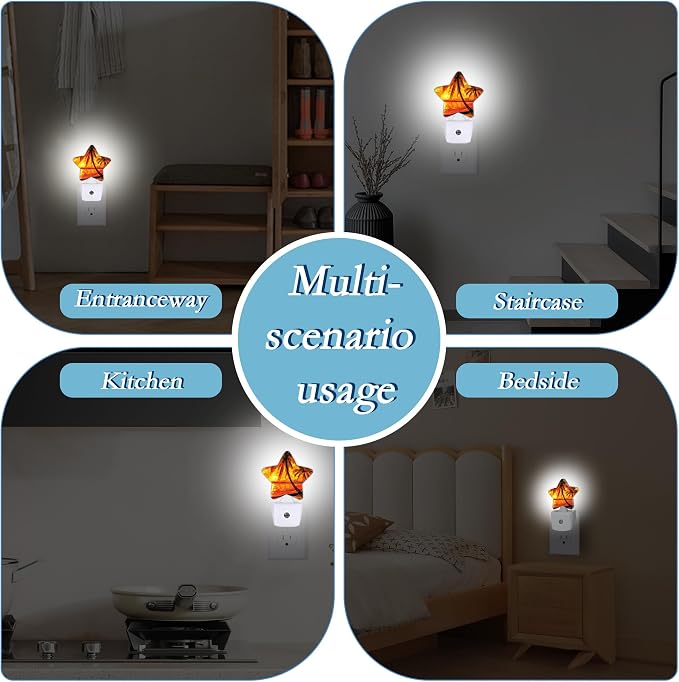 Sunset Seashore Plug-in Night Light with Dusk-to-Dawn Sensor for Bathroom,Bedroom and Hallway Sleep Friendly Lamp for Women/Girls/Boys Gift,0.5w