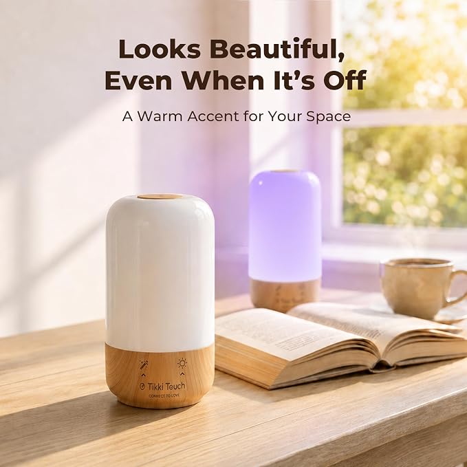 Tikkitouch Personalized Long Distance Touch Lamps Set of 2, Custom Gift | Custom engraving for names and messages,WiFi and Bluetooth setup, app control, touch activated, gifts for couples and friends