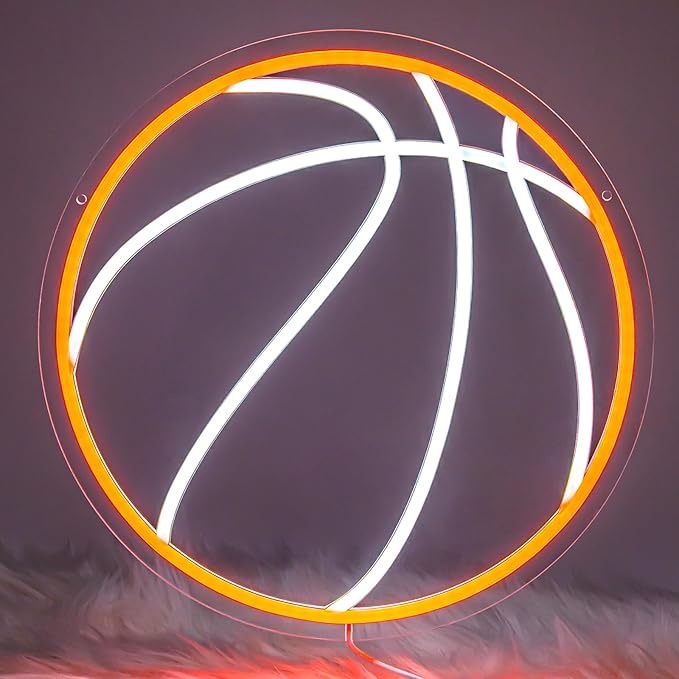 Basketball Neon Sign, 13×13 Inch Led Neon Light Signs for Wall Decor, USB Powered Aesthetic Wall Decor, Sports LED Light for Room Bedroom Shop Decor (Basketball)