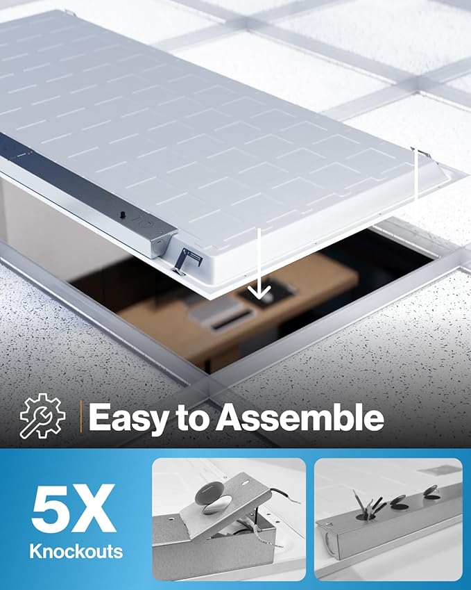 Sunco 12 Pack 2x4 LED Flat Panel Light Drop Ceiling Office Fixture, 6500 LM, Selectable Features, 30W/40W/50W, 4000K/5000K/6000K, Dimmable (0-10V), Surface or Suspension Mount, Dustproof ETL