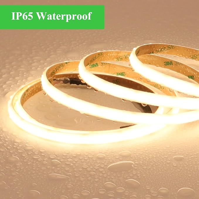 JOYLIT PRO+ 24V LED Strip Diffused 16.4FT 3000K 510LM/FT Bright Waterproof | CE UL, CRI 92+, 280LEDs/m Warm White, 10MM, Dotless, Dimmable, Self-Adhesive, for Kitchen Cabinet,Cove(Lights Only)