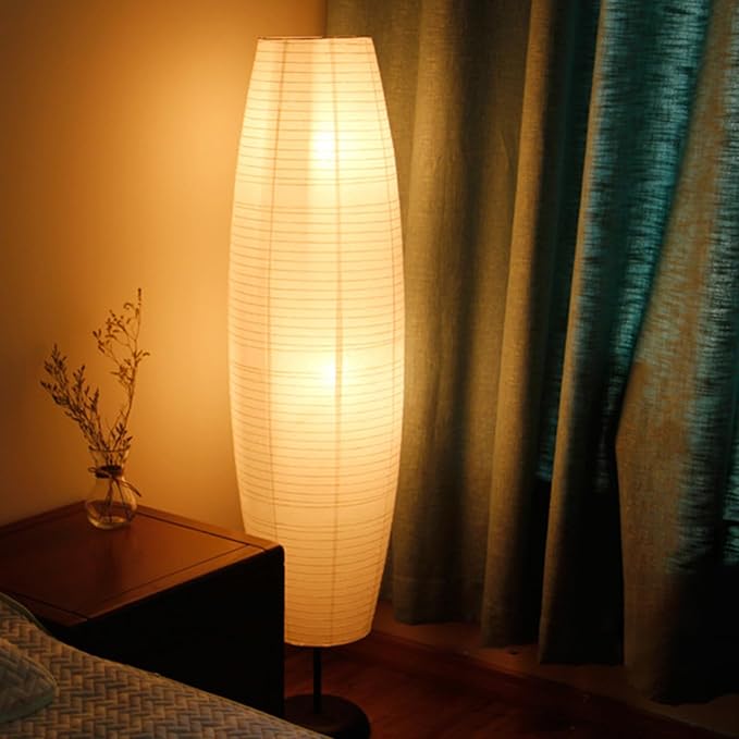 XENOID Paper Floor Lamp - Rice Paper Lantern Floor lamp Modern Large Floor Lamp for Bedroom,Living Room, Soft Light Lamp