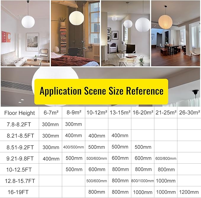 15.75" White Round Paper Lanterns, Chinese/Japanese Paper Lantern Pendant Light, Large Hanging Paper Lamp Shade for Party Decoration, Home Decor Ceiling Lampshade(2 PCS)