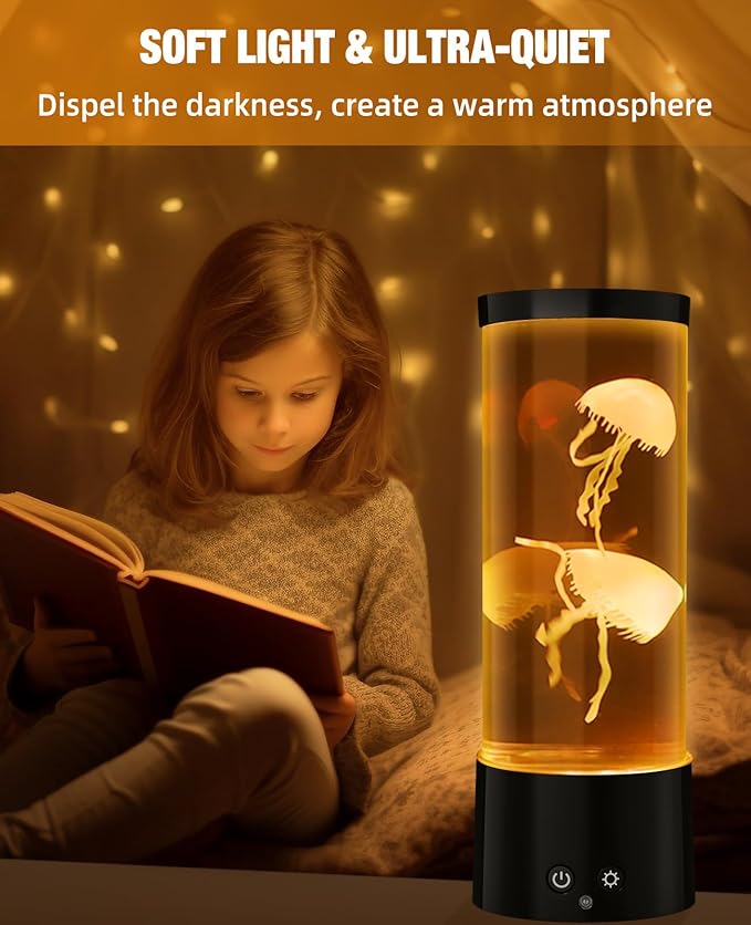 Jellyfish Lamp with 17 Light Effects - Mood Table Lamp Night Light with Remote, Jelly Fish Tank Aquarium for Living Room, Christmas Birthday Gifts for Kids