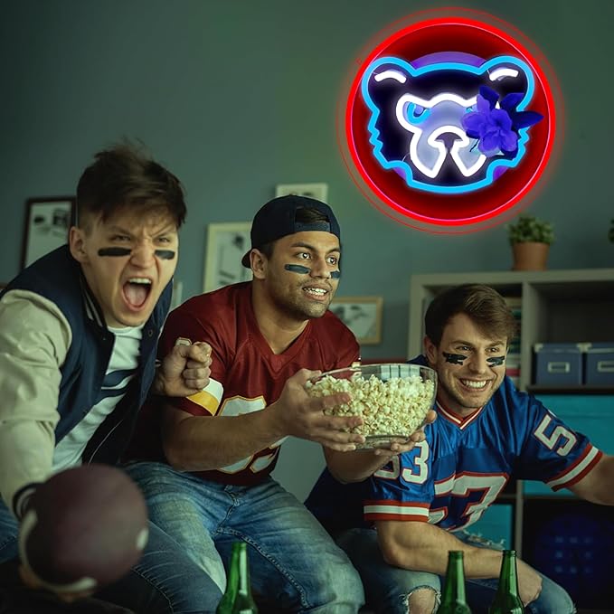 Balanar Baseball Neon Sign for Sport Club Wall Decor,Dimmable Baseball Sport LED Neon Light For Man Cave Or Garage, Bar,Dorm Room, Party,Game Room Decoration （12.2 * 12.2 inches）