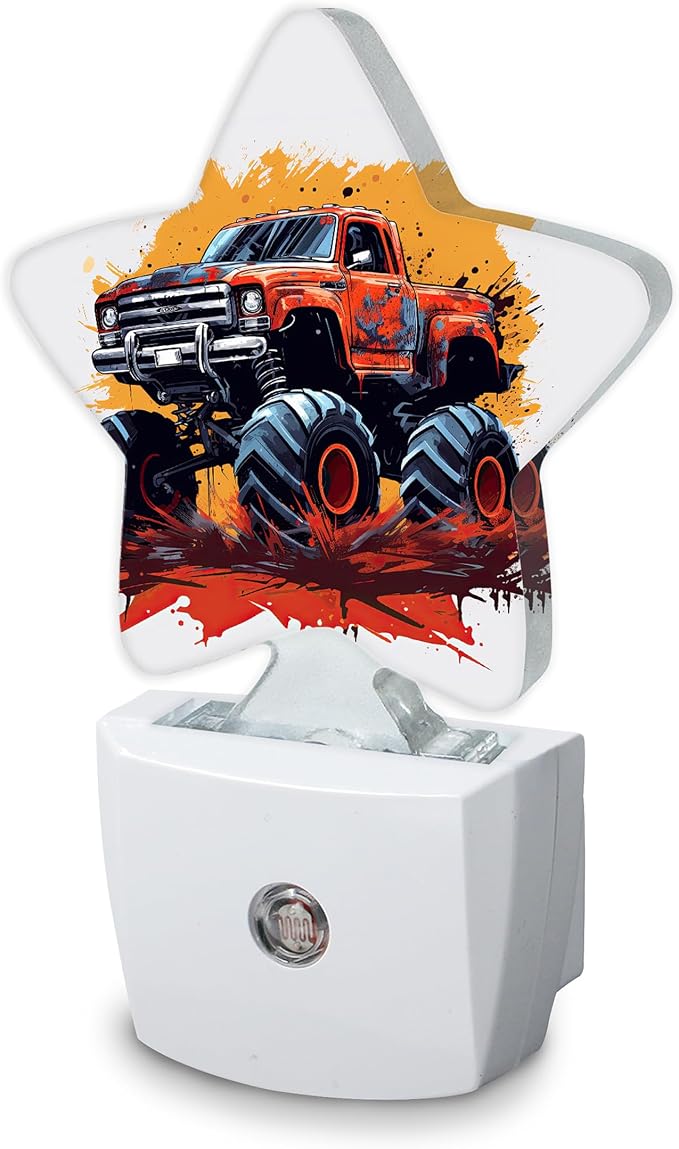 Cartoon Car Plug-in Night Light with Dusk-to-Dawn Sensor for Bathroom,Bedroom and Hallway Sleep Friendly Lamp for Women/Girls/Boys Gift,0.5w