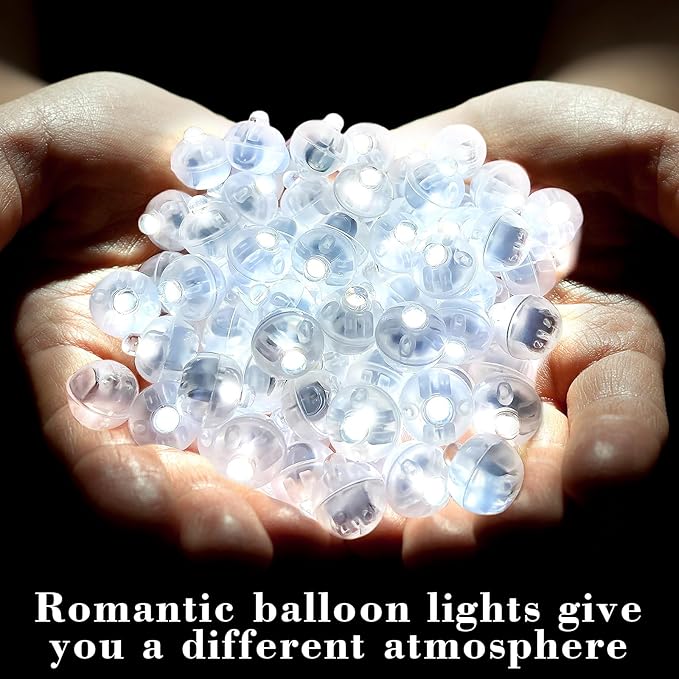 200Pcs Mini LED Ballon Lights Long Standby Time Waterproof Mini Light,Round Ball Lamp for Latex Balloon Paper Lantern Party Wedding Festival Christmas Halloween Decorative(White)