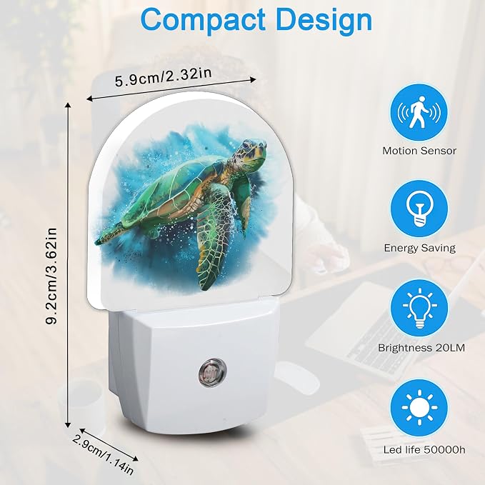 Sea Night Light, Auto Sensor Night Lights Plug Into Wall Home Indoor Stairway Kitchen Corridor, Night Lights Plug Into Wall Decor, Boys Girls Women Men Room Gifts