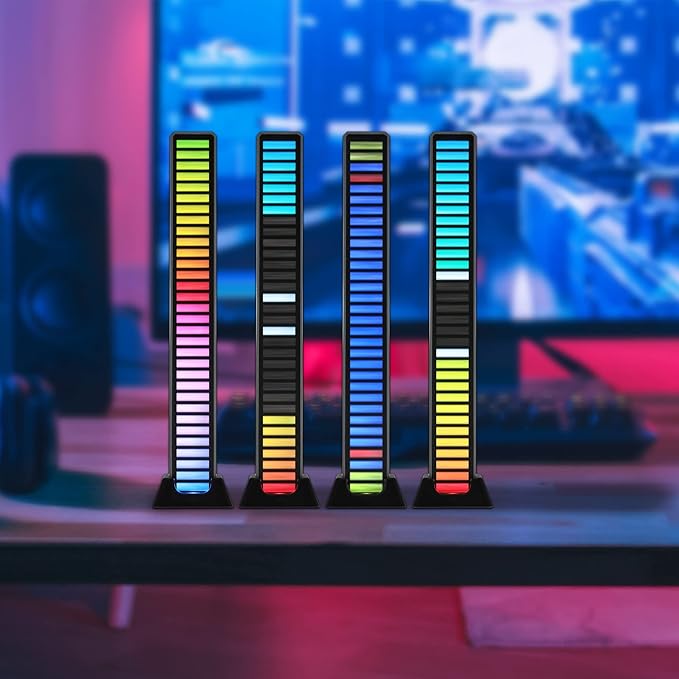 XTREME Monster Sound-Reactive Multicolor LED Equalizer Light Bar, Horizontal/Vertical Mounting, Rechargeable, USB Charging Cable Included
