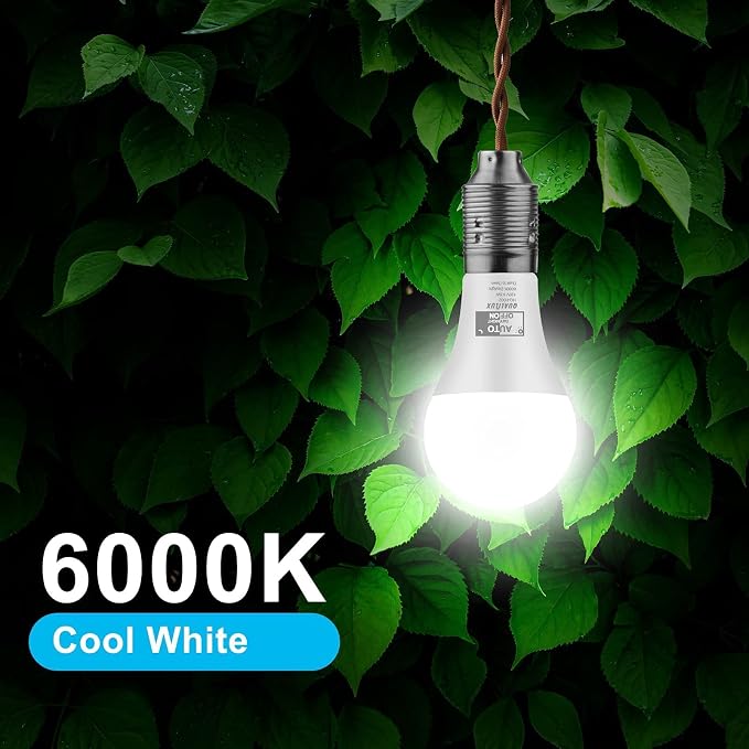 Qualilux Dusk to Dawn Light Bulbs Outdoor 850 Lumen, 60W Equivalent, Daylight Deluxe 6000K, LED 9.5W, A19, E26 Base, 2-Pack, HQ-H002
