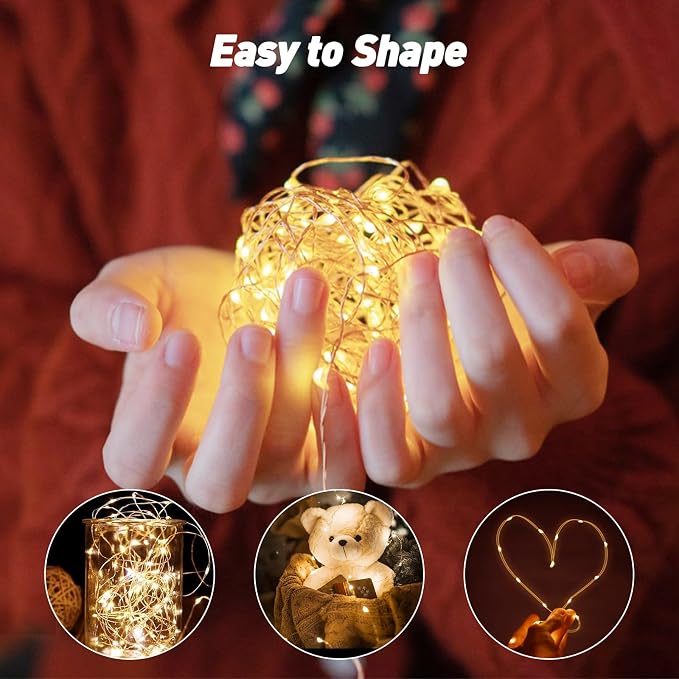 4Pack Fairy Lights Battery Twinkle Lights Remote Warm White & Multicolor | Total 80FT 240LED String Light, Timer & 8 Modes, Memory, Dimmable, Waterproof Battery Lights Indoor Outdoor Christmas Decor